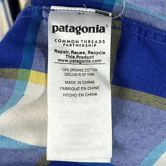 Patagonia Mens Flannel Shirt Multicolor Size Medium Button Up Long Sleeve Plaid - Picture 8 of 10